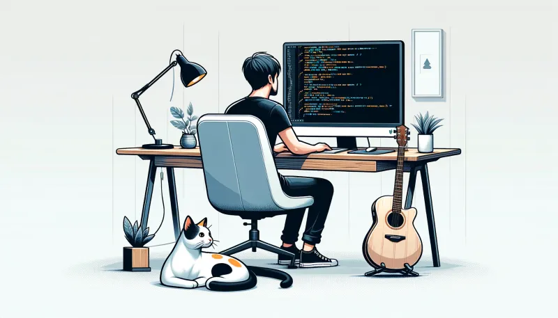 Matt Yutzy working at desk